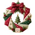 thumbnail image 2 of DIY Patchwork Wreath Kit, Christmas Tree Quilted Wall Decor Craft, 9.84 in Creative Seasonal Door Hanging Project for Adults, 2 of 4