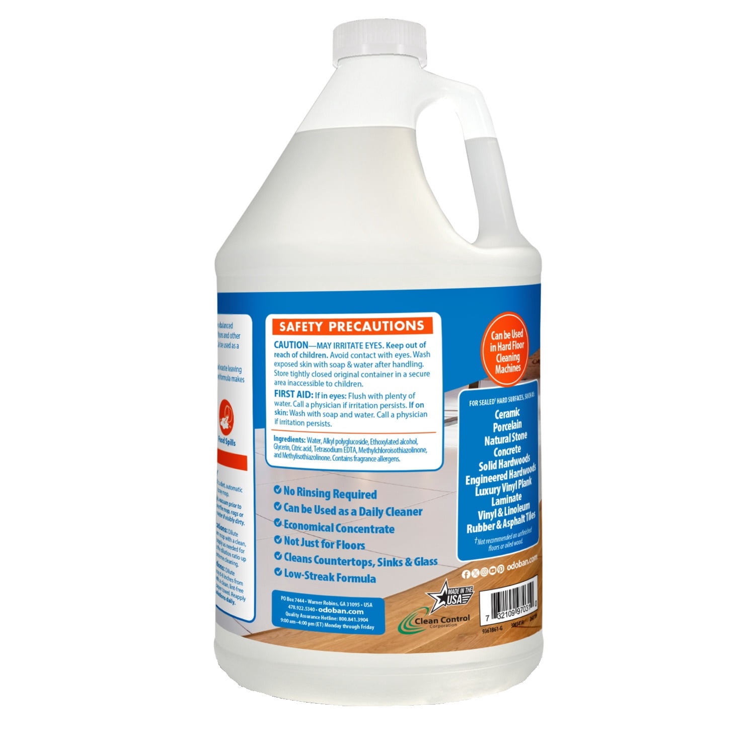 OdoBan Pet Solutions No Rinse Neutral pH Floor Cleaner Concentrate, 2 Gallons