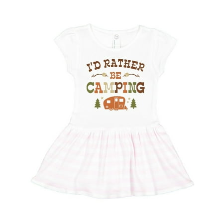 

Inktastic Rather Be Camping C1 Gift Toddler Girl Dress