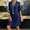 Blue, variant on Tejiojio Summer Saving Labor Day Fashion Women Plus Size Solid Cotton Linen Turn Down Collar Loose Shirt Dress