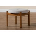 thumbnail image 4 of Baxton Studio Iliana Gray Beige Fabric and Walnut Brown Wood Ottoman Footstool, 4 of 9