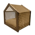 thumbnail image 2 of Zambia Pet House, Kenya Motif Geometrical Effects Print, Outdoor & Indoor Portable Dog Kennel with Pillow and Cover, 5 Sizes, Yellow Brown Green, by Ambesonne, 2 of 5
