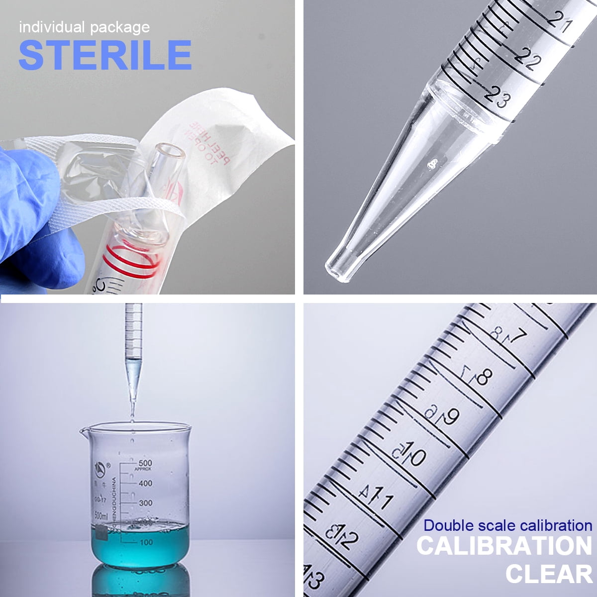 Sterile Serological Pipette Graduated Diopper Pipette individualing package 1ml,25pcs