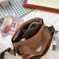 thumbnail image 3 of Bolsa bandolera de pana bordado oso estudiante chica pequeño de hombro (marrón) Likrtyny Para Estrenar, 3 of 6