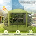 thumbnail image 6 of EAGLE PEAK 12 x 12 ft Portable Quick Pop Up 6 Sided Instant Gazebo Canopy, Outdoor Camping Screen Tent with Mesh Netting 8 Person, Green, 6 of 8
