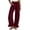 Wine, variant on Womens Linen Pants Women Summer Skinny Chino Smocked Waist - Button Fly Weekend Army Green S