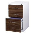 thumbnail image 4 of Hirsh 20-in Deep Mobile Pedestal 3-Drawer Metal Box/Box/File. White/Walnut, 4 of 5