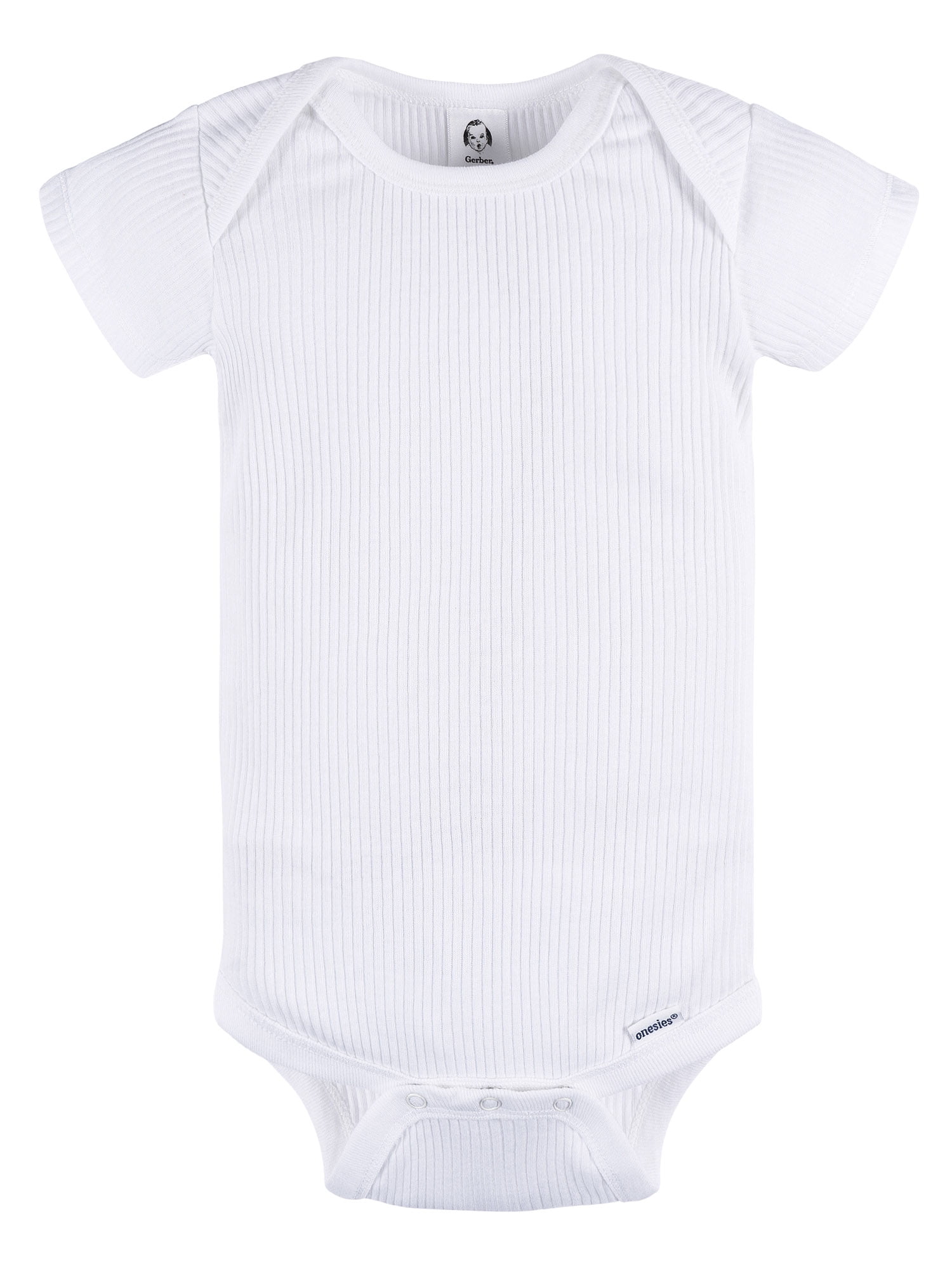 Gerber Baby Neutral 3-Pack White Short Sleeve Bodysuits, Sizes Preemie - 24 Months