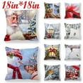 thumbnail image 4 of AFQH Decorative Throw Pillow Cover Christmas Animal Snowman Xmas Cushion Case Square Throw Pillow Case Covers Gift for Sofa Patio Bedroom Decor 18 Inch, 4 of 6