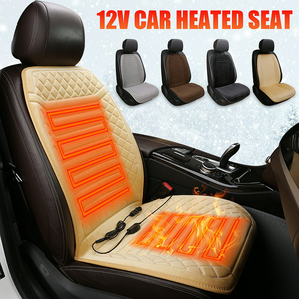 Universal Auto 12V Electric Heated Car Front Seat Cover Pad Thermal Warmer Cushion Cover[Black