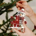 thumbnail image 6 of Taicans ‌Cute Personalized Snowman Christmas Tree Letter Ornament - Red Letter E with Snowflakes & Holly,3.15in Hanging Holiday Decoration for Xmas Tree,Home Decor‌, 6 of 7