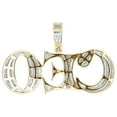 thumbnail image 4 of 10K Yellow Gold Genuine Diamond Mens 'CEO' Pendant Tiered Statement Charm 1/5 CT, 4 of 6