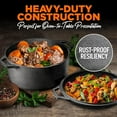 thumbnail image 3 of NutriChef Cast Iron Multi Cooker - Pre-Seasoned Non-Stick Double Dutch Oven Stovetop Casserole Cookware Braising Pot and Skillet Lid with Handle- For Oven, Stove, Grill, Over a Campfire Cooking, 3 of 5