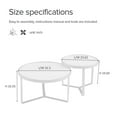 thumbnail image 4 of Aukfa Nesting Coffee Table,Metal Frame with Round Glass Top,Set of 2 End Tables, 4 of 8