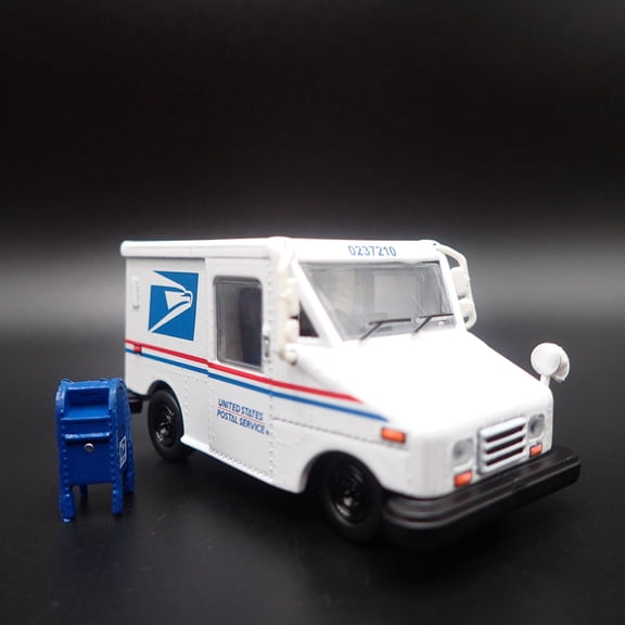 Open Box USPS UNITED STATES POSTAL SERVICE DELIVERY TRUCK LLV MAILBOX 1:64 SCALE DIECAST