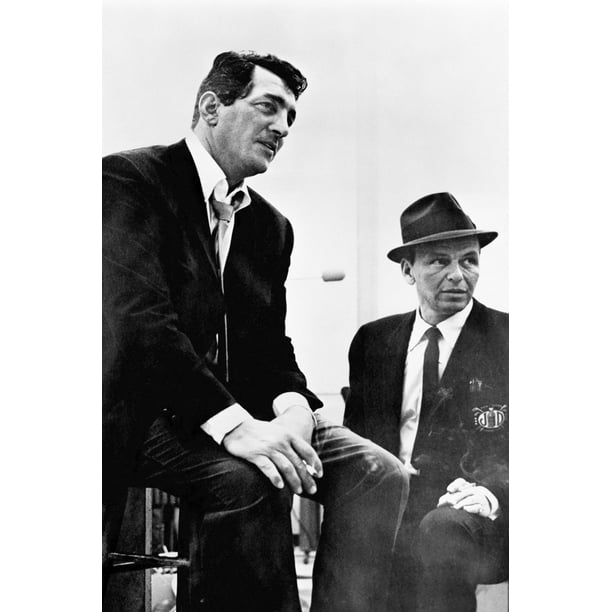 Dean Martin & Frank Sinatra classic 1960's pose in recording studio 24x36  Poster 