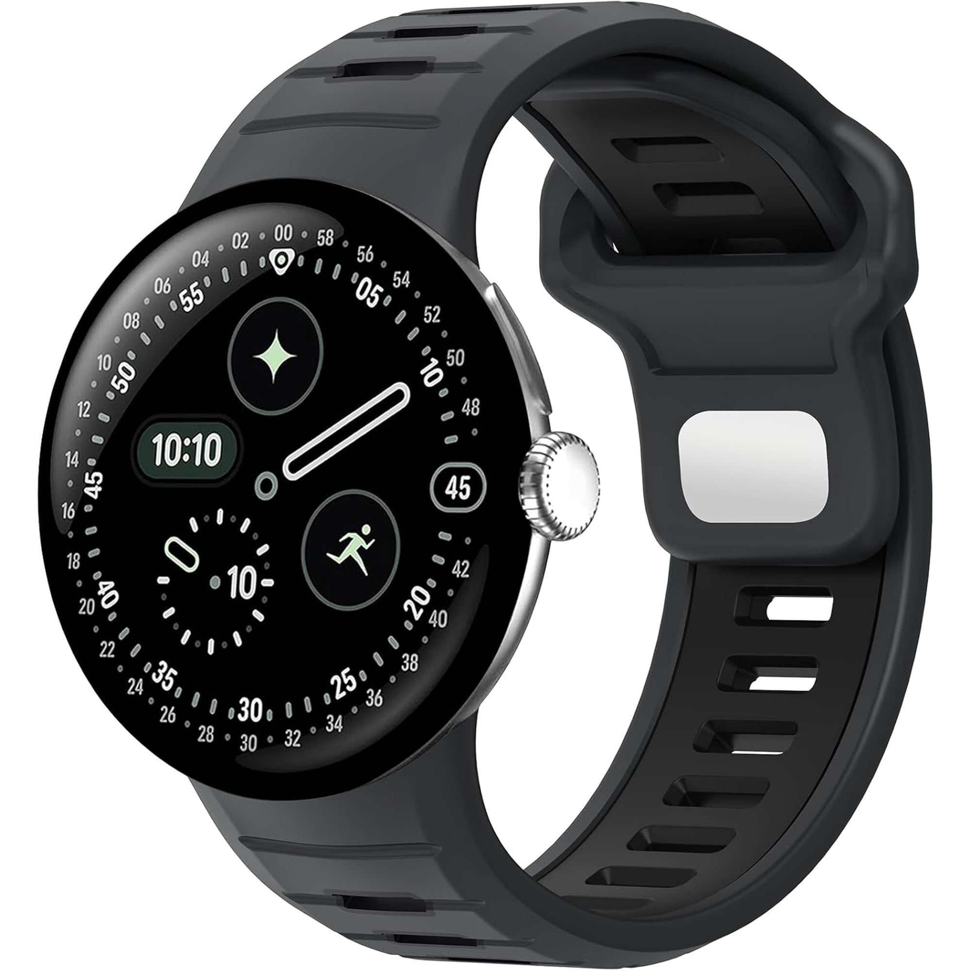 MYKOMI Sport Band Compatible with Google Pixel Watch 4/3 45mm, Soft Silicone Breathable Waterproof Replacement Strap for Google Pixel Watch 4 3 (45mm)