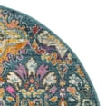 thumbnail image 5 of SAFAVIEH Madison Britton Geometric Floral Area Rug, Blue/Orange, 6'7" x 6'7" Round, 5 of 6