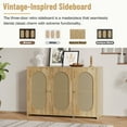 thumbnail image 2 of Lunale 48.8" Retro 3-Door Storage Sideboard Cabinet with Artificial Rattan Doors for Living Room and Hallway, Natural, 2 of 7