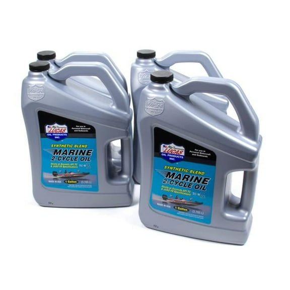 Lucas Oil 10861-4 1 gal Synthetic Blend 2-Cycle Marine Oil - Case of 4