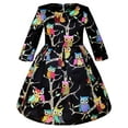thumbnail image 1 of Robe Fille Imprimé Hibou Manches Longues Mignonne 4 Ans, 1 of 5
