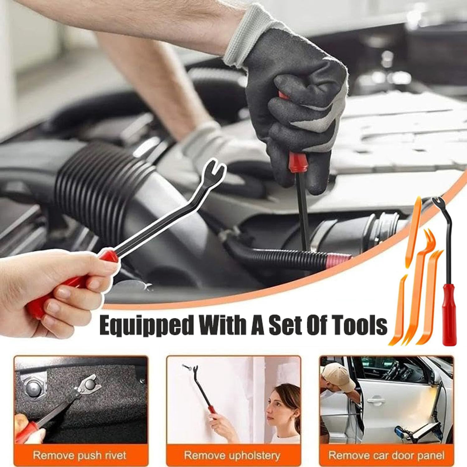 100PCS Universal Expansion Screw Clips Set, Automotive Plastic Fastener Kit , Car Retainer Clips for Automobiles Mudguard Leaf Plates Door Panel Clip