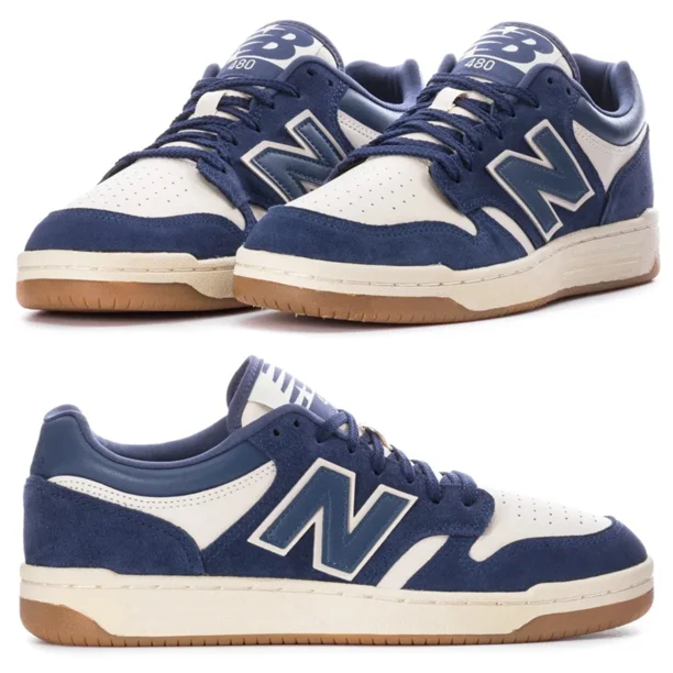 New NEW BALANCE BB480 Athletic Sneaker Running shoes Mens navy blue all sizes