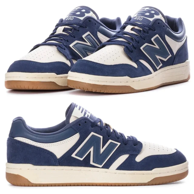 New NEW BALANCE BB480 Athletic Sneaker Running shoes Mens navy blue all sizes