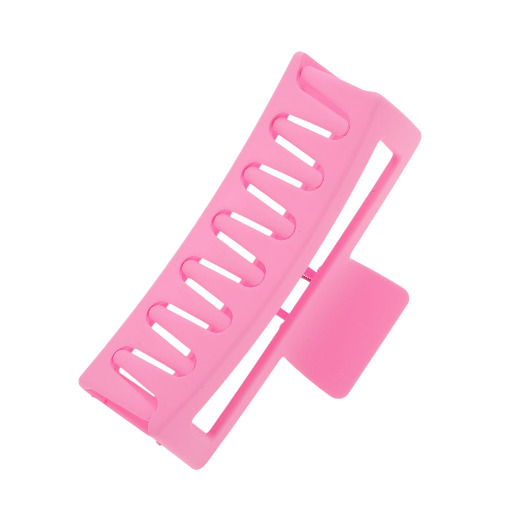 Unique Bargains Rectangle Frosted Hair Clips Home Decoration Daily Styling Dark Pink