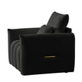 thumbnail image 6 of FFZ Teddy Fabric Sofa with Pillow and Modern Lounge Design, Black, 6 of 14