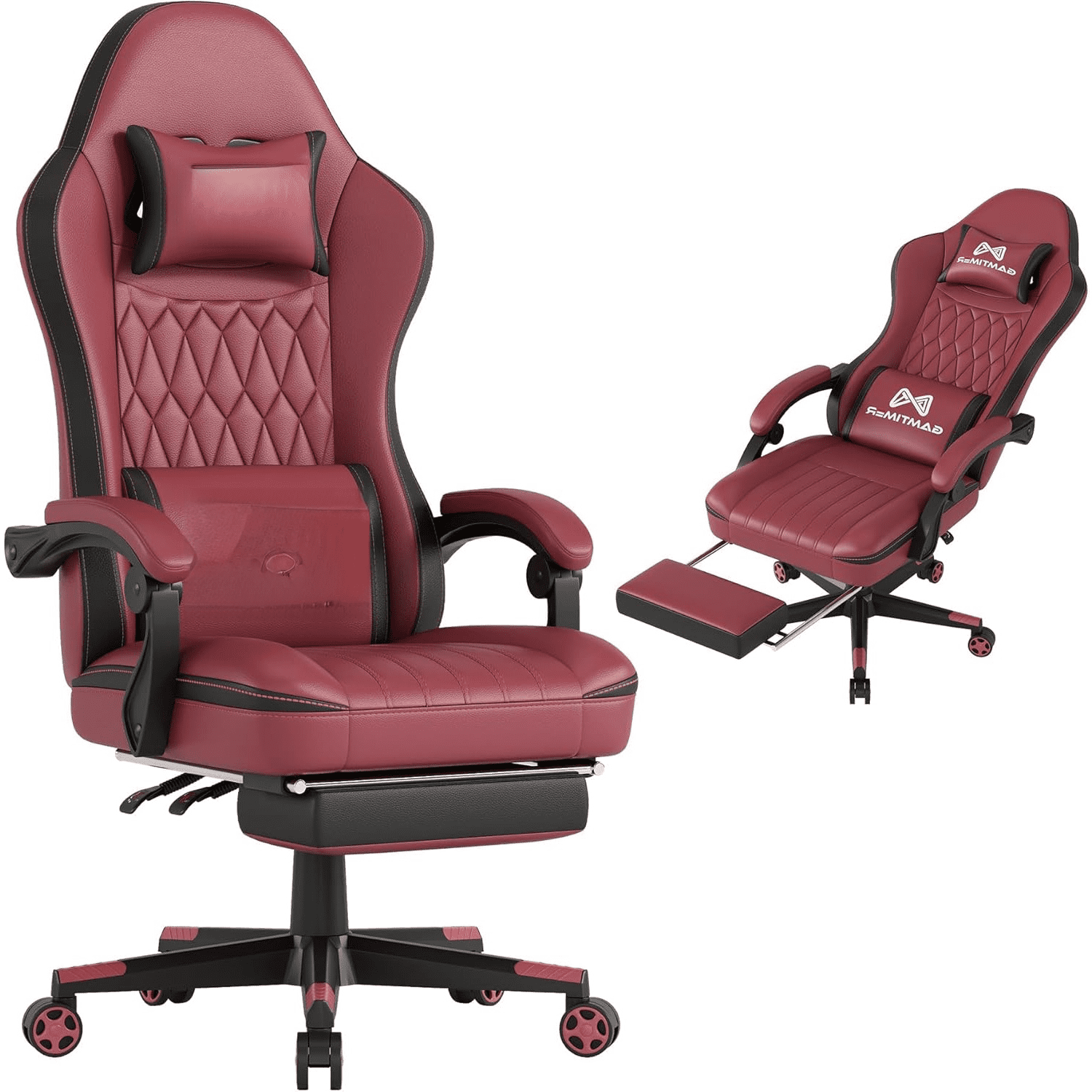 Big And Tall Office Chair - 400lbs High Back Ergonomic Gaming Chair With Lumbar Support & Foot Rest, Leather Executive Desk Chair