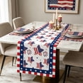 thumbnail image 5 of erdimoy 4th of July Patriotic Table Runner, 72×13 Inch 5 Styles Red White Blue Star Gnome Butterfly Linen Table Runner for Independence Day Memorial Day Dining, 5 of 6