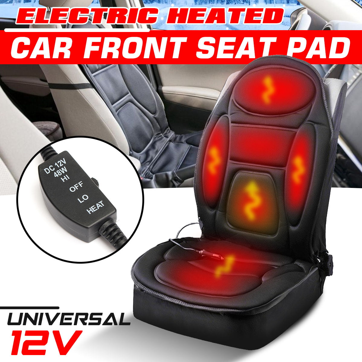 Car Van 12v Heated Seat Pad Cover Plug In Back Lumber High Low Adjustable Heat