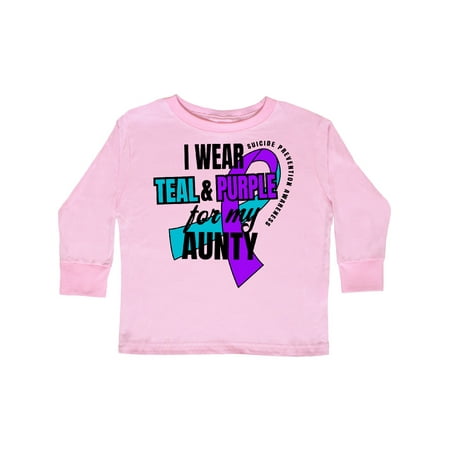

Inktastic Suicide Prevention I Wear Teal and Purple for My Aunty Gift Toddler Boy or Toddler Girl Long Sleeve T-Shirt