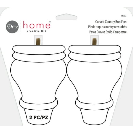 UPC: 0072879447064 | Dritz Curved Country Bun Feet Natural 2 Pc