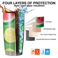 thumbnail image 7 of 20 Oz Watermelon and Lemon Coffee Tumbler Double Wall Insulated Stainless Steel Water Bottle | Metal Reusable Thermoses Flask with Cup Cap | Leak & Sweat Proof with Anti-Dust Lid, 7 of 7