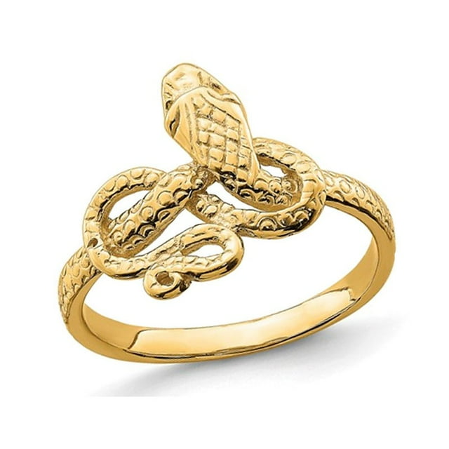 14K Yellow Gold Snake Slither Ring (size 7)