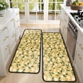 thumbnail image 4 of Kitchen Rugs Sets Of 2,White Flower Leaves Yellow Pattern Anti Fatigue Kitchen Mat Rugs Non Slip Washable,Decorative Kitchen Floor Mats for Kitchen,Sink,Laundry,17"x47"+17"x47", 4 of 5