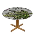 thumbnail image 3 of Orinice Leaf Round Table Cover Stain Resistant Washable Indoor Outdoor Tablecloth Kitchen Dining Wedding Parties Elastic Edge 100% Polyester Fiber 42-46, 3 of 8