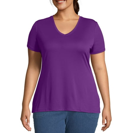 Just My Size Women's Plus Size Active Cool Dri Performance V-neck