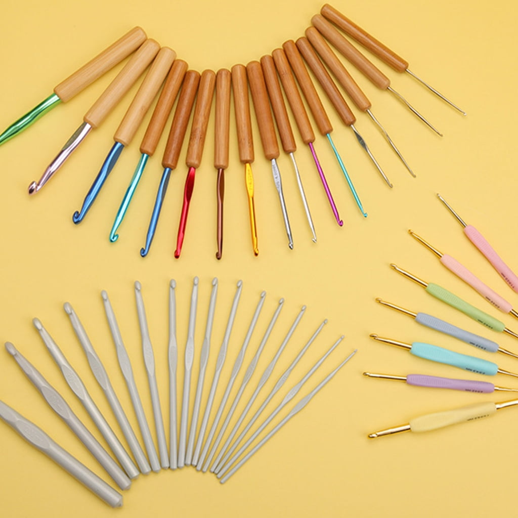 1 Set Single Head Crochet Needle Set Ergonomical Crochet Hook Double Head Knitting Needle Crochet Supplies for Craft