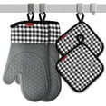 thumbnail image 1 of Manoplas de horno, manoplas de silicona antideslizantes resistentes al calor, soportes para ollas para barbacoa, cocina (gris) JFHHH pequeña, 1 of 5