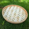 thumbnail image 2 of PENGXAING Bamboo Sieve Home  Shape Handmade Bamboo Weaving Sieve Fruit Tea Basket Storage Organizer, 2 of 6
