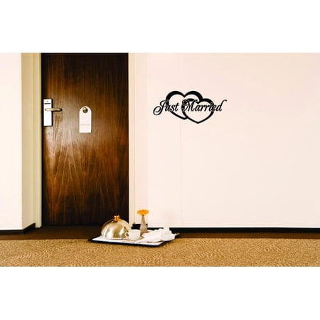 Do It Yourself Wall Decal Sticker Just Married Love Life Wedding Quote Home Decor 16 X40