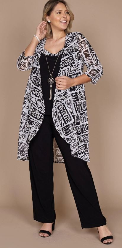 pant suit with duster jacket