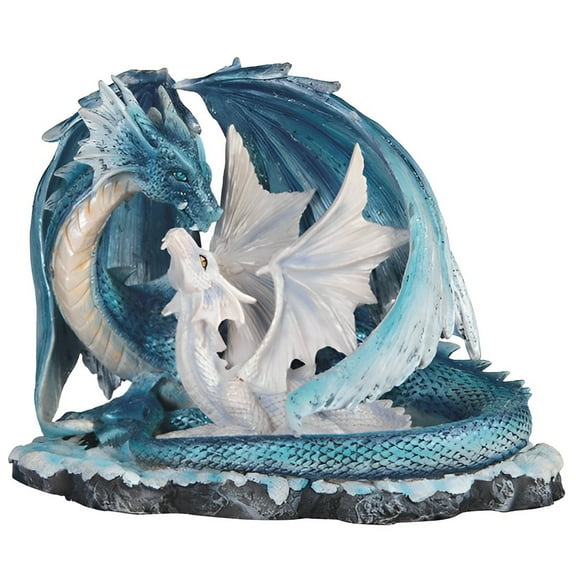 FC Design 7"W Blue Dragon with Baby Figurine Statue Sculpture Ornament Decoration Home/Room Decor and Unique Gift Ideas for Housewarming, Holidays and Birthdays