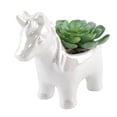 thumbnail image 4 of Flora Bunda Set of 2 Artificial Succulents in Iridescent Unicorn Ceramic Planters, 4 of 7