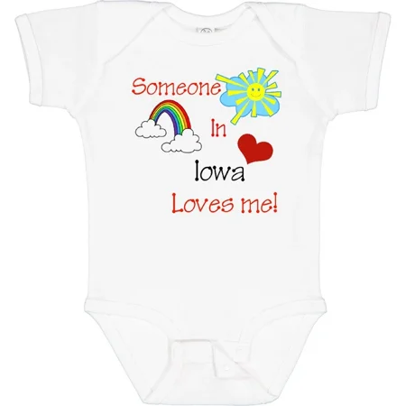 Baby Bodysuit BELLA CANVAS Someone In Iowa Loves Me! Baby Bodysuit State Love One-Piece Infant