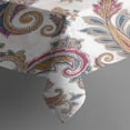 thumbnail image 3 of White Pioneer Flower and Paisley Pattern Rectangle Tablecloth 60"x84",Waterproof Polyester Rectangle Table Cloth, Wipeable Spillproof Polyester Tablecloth for Dining, Camping, Indoor and Outdoor, 3 of 5