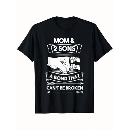 Mom & Two Sons Unbreakable Bond Fist Bump Graphic Women 100% Cotton Short Sleeve T-Shirt